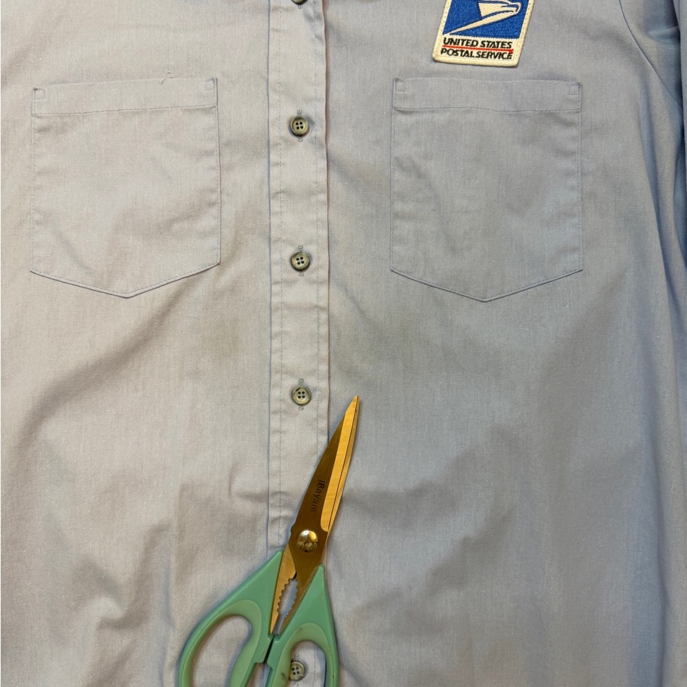 USPS Light Blue Work Shirt - unisex size 38 regular - Picture 3 of 11